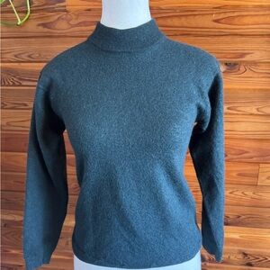 Women's Mock Neck Sweater in Dark Green